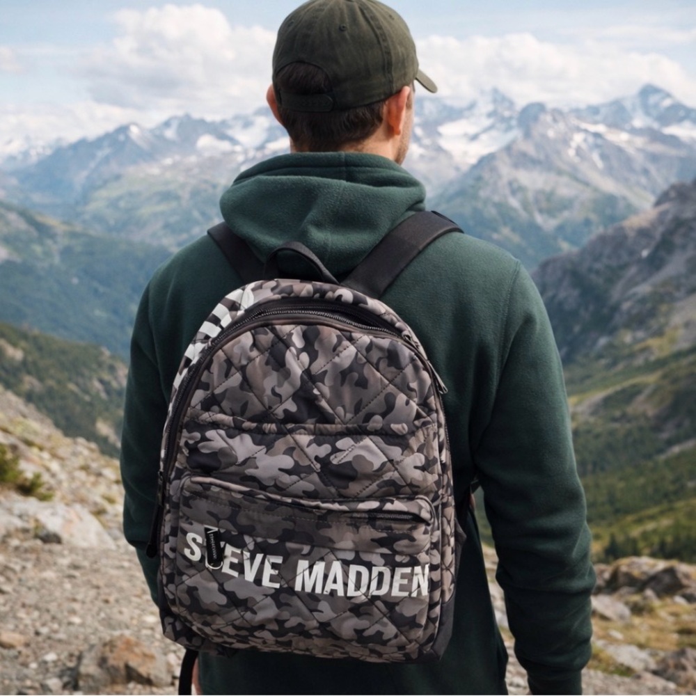Steve Madden Camouflage Quilted Backpack